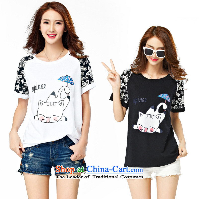Take concubines and 2015 Summer Family larger female thick mm to xl short-sleeved T-shirt video thin thick white XL, take concubines sister nation of HUA FEI SHI JIA) , , , shopping on the Internet
