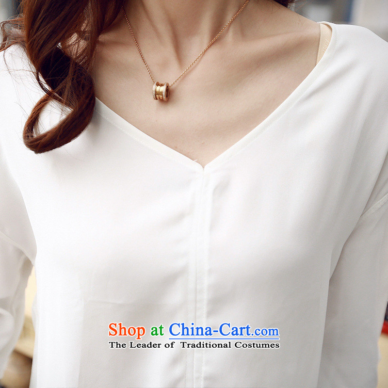 Take concubines and Family Summer 2015 Pure White V-neck in the fifth-sleeve T-shirt, white M spent princess 236A814335 Saga (HUA FEI SHI JIA) , , , shopping on the Internet
