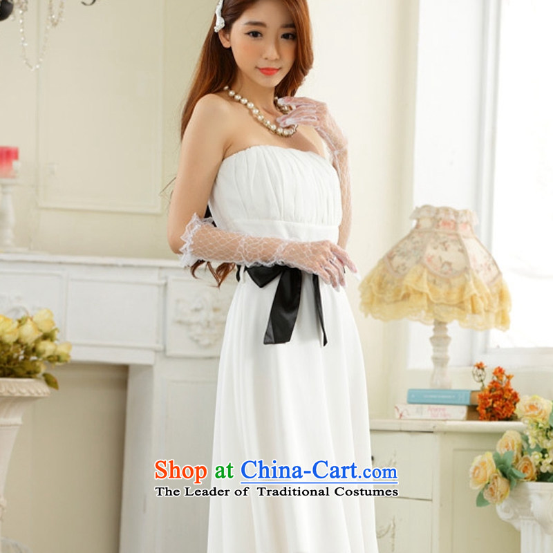 Hiv has a minimalist style with Qi chest large color plane belt chiffon dinner show dress dresses T9930A-1 White XL, HIV has been qi (aiyaqi) , , , shopping on the Internet