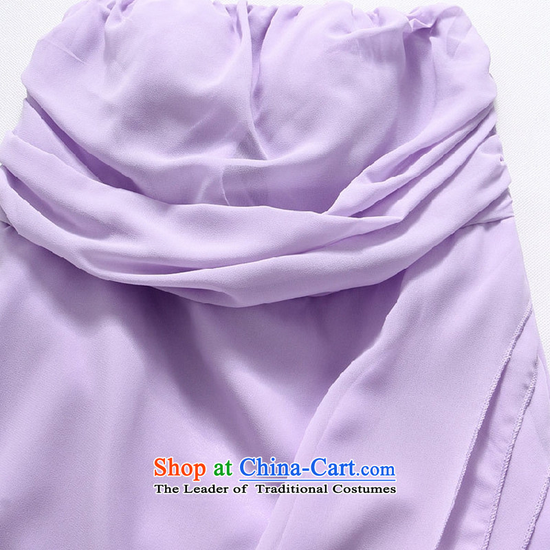 Hiv has a bright and elegant Qi Chest Foutune of Princess skirt omelet before large chiffon dress dresses T9833A-1  XXL, purple HIV has been qi (aiyaqi) , , , shopping on the Internet