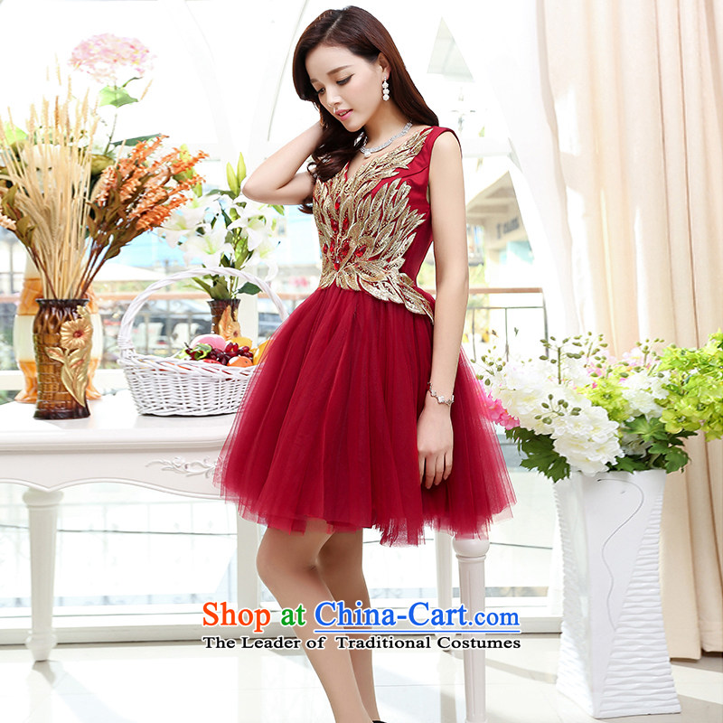 Involving summer-hee Nga 2015 new female Korean fashion sleeveless V-Neck bride wedding dresses bridesmaid skirt Blue M involved (JIEJIYA Suu Kyi) , , , shopping on the Internet