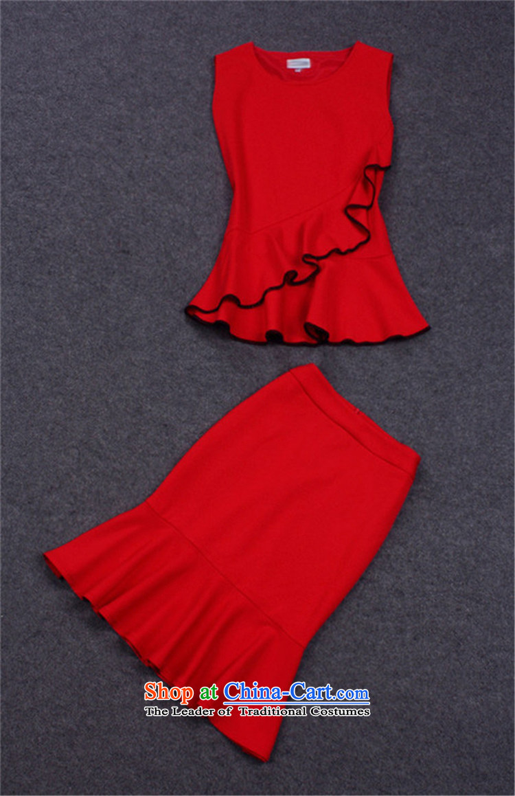 Hsbc Holdings Plc 2015 Summer Ming New Europe and the stars of the same big red wavy edge stitching black skirt dress kit crowsfoot red two kits S picture, prices, brand platters! The elections are supplied in the national character of distribution, so action, buy now enjoy more preferential! As soon as possible.