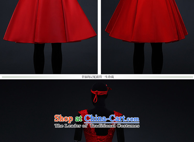 Hillo XILUOSHA) Lisa (bride small dress red lace bows stylish wedding dress short service, Satin shoulders 2015 new summer chinese red M picture, prices, brand platters! The elections are supplied in the national character of distribution, so action, buy now enjoy more preferential! As soon as possible.