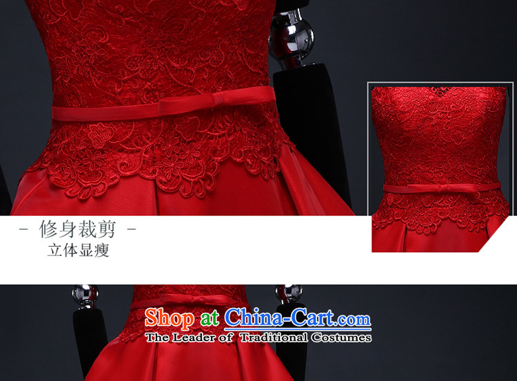 Hillo XILUOSHA) Lisa (bride small dress red lace bows stylish wedding dress short service, Satin shoulders 2015 new summer chinese red M picture, prices, brand platters! The elections are supplied in the national character of distribution, so action, buy now enjoy more preferential! As soon as possible.