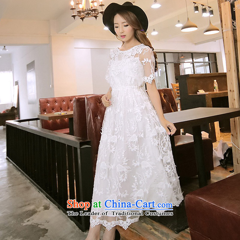 Admissibility Lin wedding dresses skirt summer 2015, summer new women engraving lace dresses, long skirt evening dress 508 white L, admissibility Lin (KECAILIAN) , , , shopping on the Internet