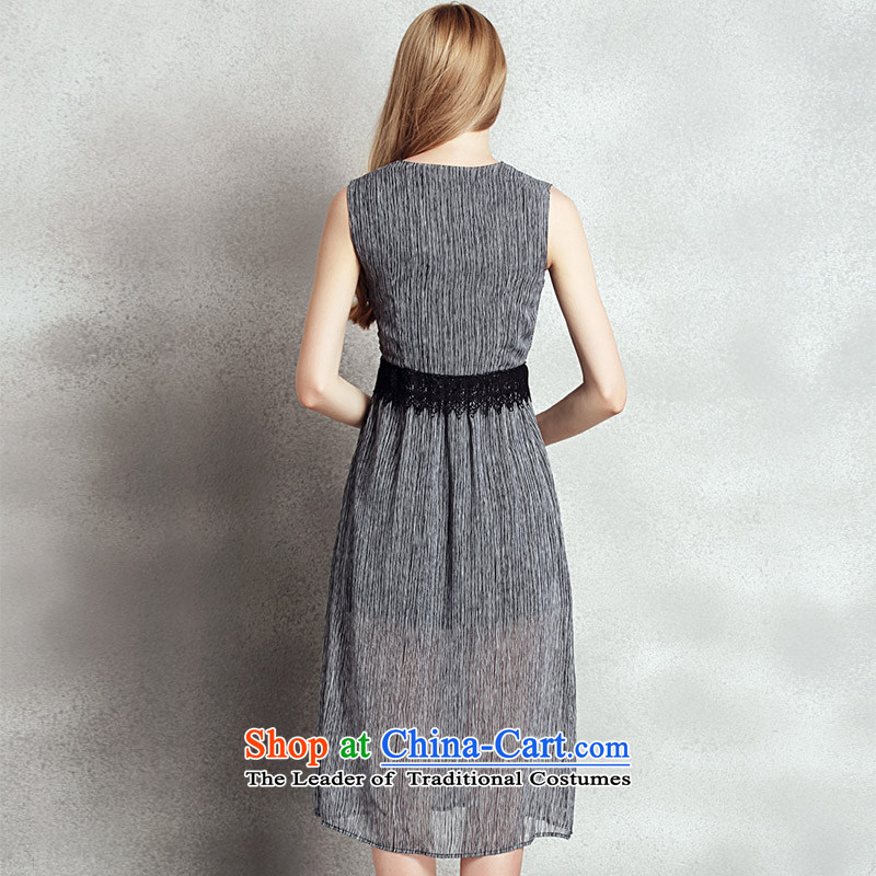 Sha Lo mentioned Western Wind 2015 Fall/Winter Collections New elegant dress long skirt deep V-neck and sexy Beauty Stripe Sleeveless tank skirts temperament picture color to Elizabeth, , , , shopping on the Internet