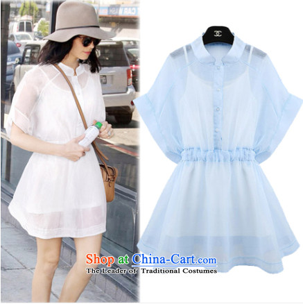 2015 Summer fresh small Fei Fei cuff Foutune of large European root of the tether strap two kits dresses 239 WhiteM