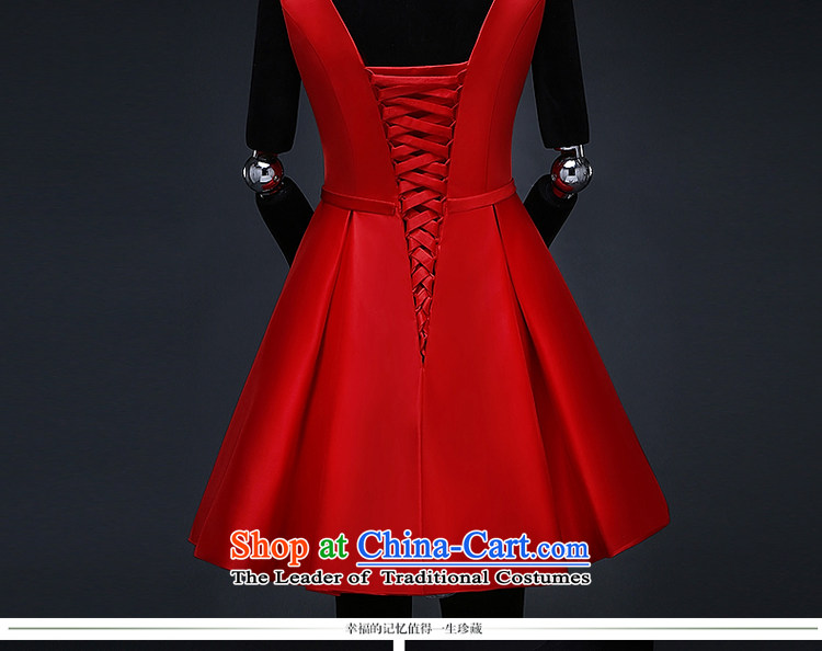 Hillo XILUOSHA)2015 Lisa (spring marriage small dress dresses bride bows service, v-neck red satin shoulders evening dress champagne color L picture, prices, brand platters! The elections are supplied in the national character of distribution, so action, buy now enjoy more preferential! As soon as possible.