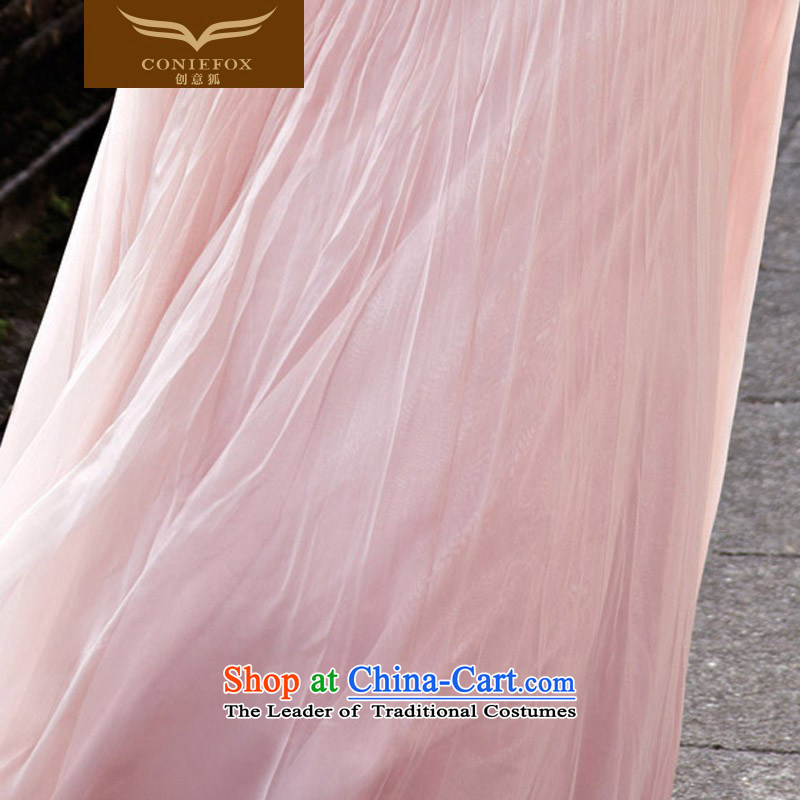 Creative Fox evening dresses pink shoulder and sexy back dress Beveled Shoulder long wedding dress banquet services under the auspices of the annual bows dress dresses 80168 pink M creative Fox (coniefox) , , , shopping on the Internet