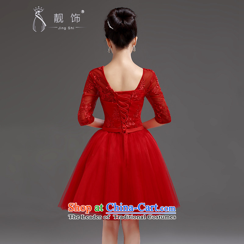  The new 2015 International Friendship lace in cuff bride wedding dress bows services banquet short, Red Dress red straps , L, talks trim (JINGSHI) , , , shopping on the Internet