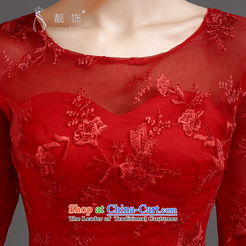  The new 2015 International Friendship lace in cuff bride wedding dress bows services banquet short, Red Dress red straps , L, talks trim (JINGSHI) , , , shopping on the Internet