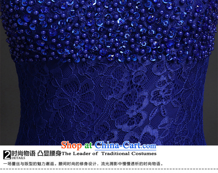7 7 color tone evening dresses 2015 new moderator banquet dress lace collar female evening dresses L023 Blue M picture, prices, brand platters! The elections are supplied in the national character of distribution, so action, buy now enjoy more preferential! As soon as possible.