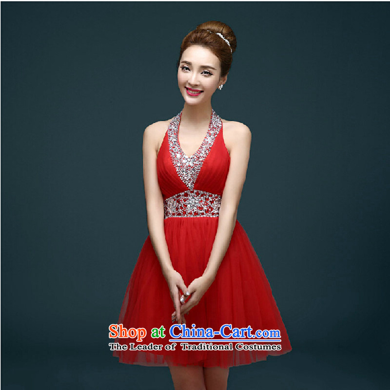 Pure bamboo new 2015 Large Red Dress Short of small married women serving banquet dress bows bon bon skirt summer female red XXL, plain love bamboo yarn , , , shopping on the Internet