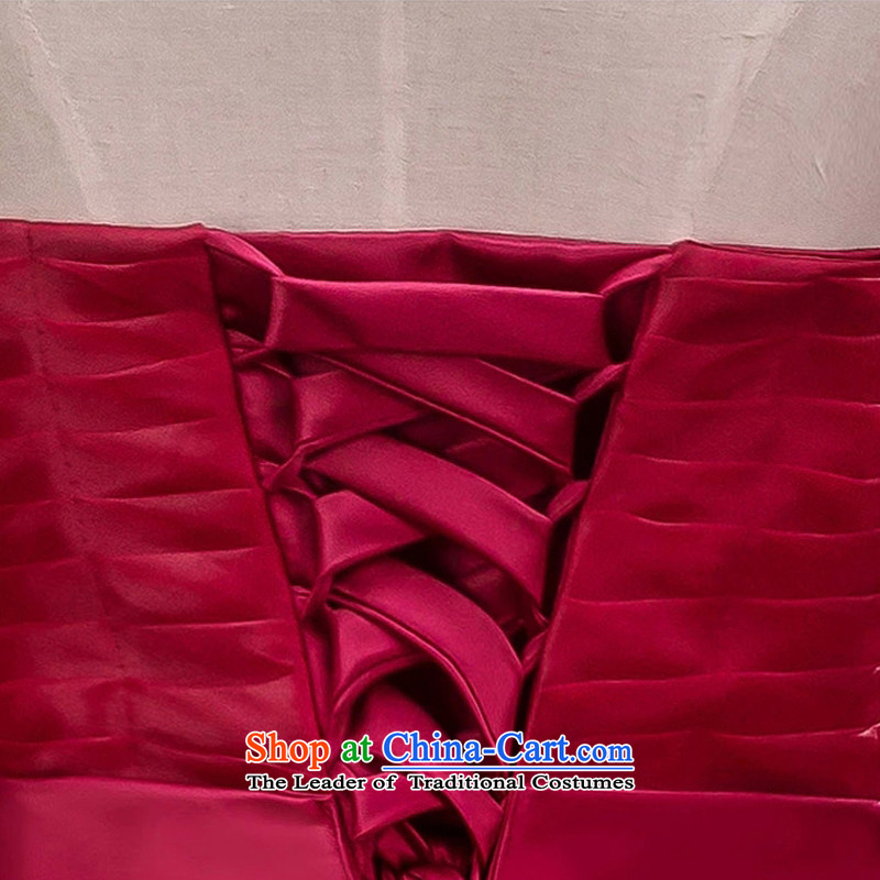 Time Syrian Red Dress bon bon skirt 2015 new short, photo building will dress bride anointed chest bows services bridesmaid dress small dress wine red M Time Syrian shopping on the Internet has been pressed.