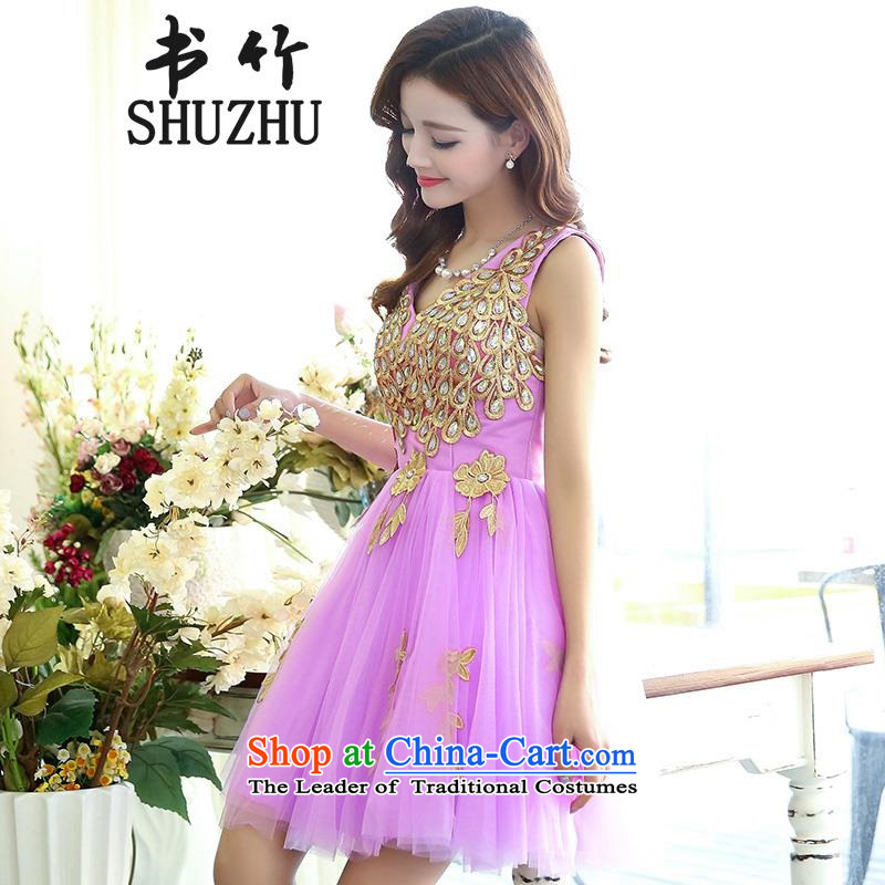 The bride services 2015 Summer bows new stage evening dress short skirt host evening bridesmaid blue S,c2 Services (C2CHAOCHAO toward the tide) , , , shopping on the Internet