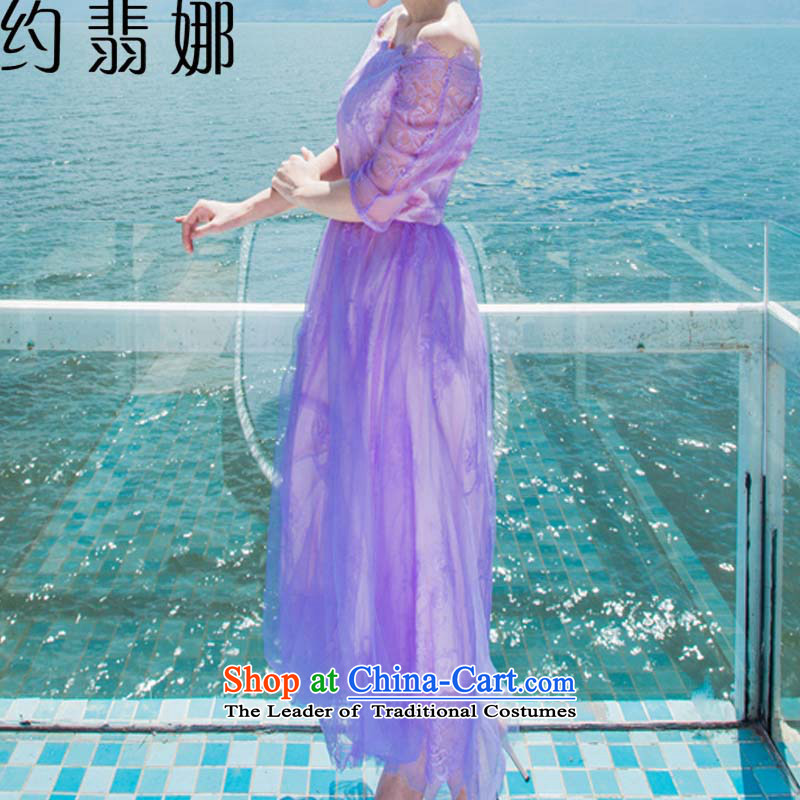 About the 2015 Summer desecrated by the new purple lace retro elegant gauze large dresses  5102 light purple M, about the Cerretani Firenze shopping on the Internet has been pressed.