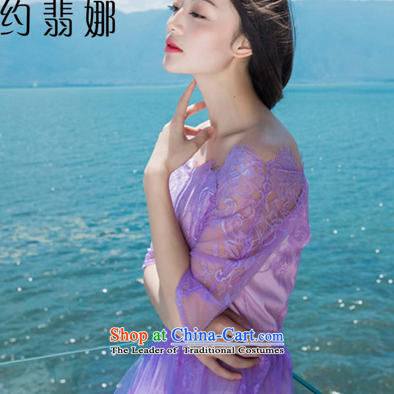 About the 2015 Summer desecrated by the new purple lace retro elegant gauze large dresses  5102 light purple M, about the Cerretani Firenze shopping on the Internet has been pressed.