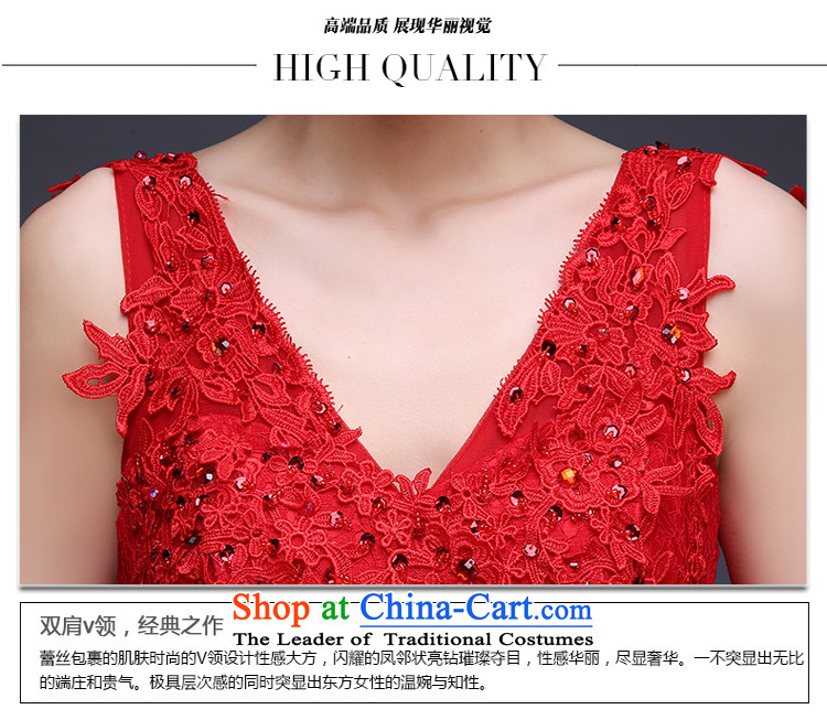 The new summer 2015 Korean stylish wedding dresses Red slotted shoulder length) Bride services dress dress drink red XL Photo, prices, brand platters! The elections are supplied in the national character of distribution, so action, buy now enjoy more preferential! As soon as possible.
