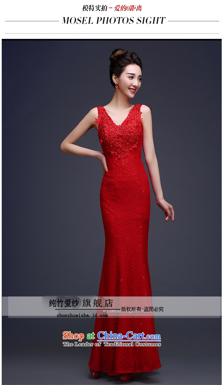 The new summer 2015 Korean stylish wedding dresses Red slotted shoulder length) Bride services dress dress drink red XL Photo, prices, brand platters! The elections are supplied in the national character of distribution, so action, buy now enjoy more preferential! As soon as possible.