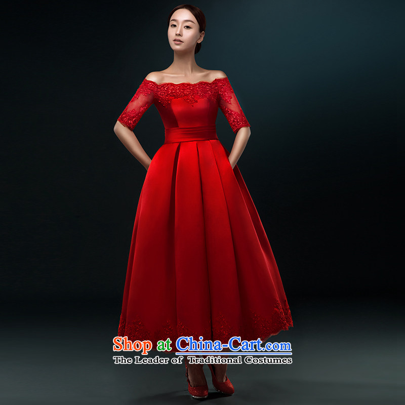 Hillo XILUOSHA) bridal dresses Lisa (Mr Ronald satin bows in Europe and in the long-sleeved evening dress the Word 2015 Spring wedding dress shoulder wine red s hillo Lisa (XILUOSHA) , , , shopping on the Internet