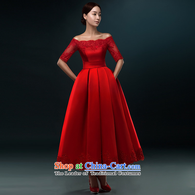 Hillo XILUOSHA) bridal dresses Lisa (Mr Ronald satin bows in Europe and in the long-sleeved evening dress the Word 2015 Spring wedding dress shoulder wine red s hillo Lisa (XILUOSHA) , , , shopping on the Internet