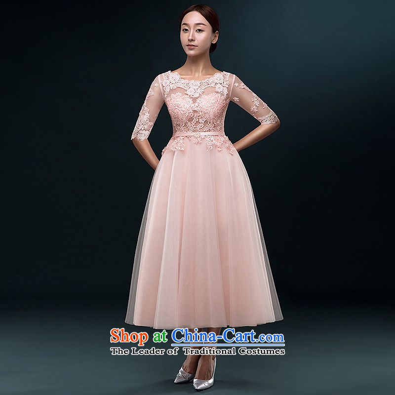 Hillo Lisa (XILUOSHA) booking wedding-dress a Field Service brides shoulder marriage bows in cuff lace evening dress in summer 2015 Long new meat pink , L HILLO Lisa (XILUOSHA) , , , shopping on the Internet
