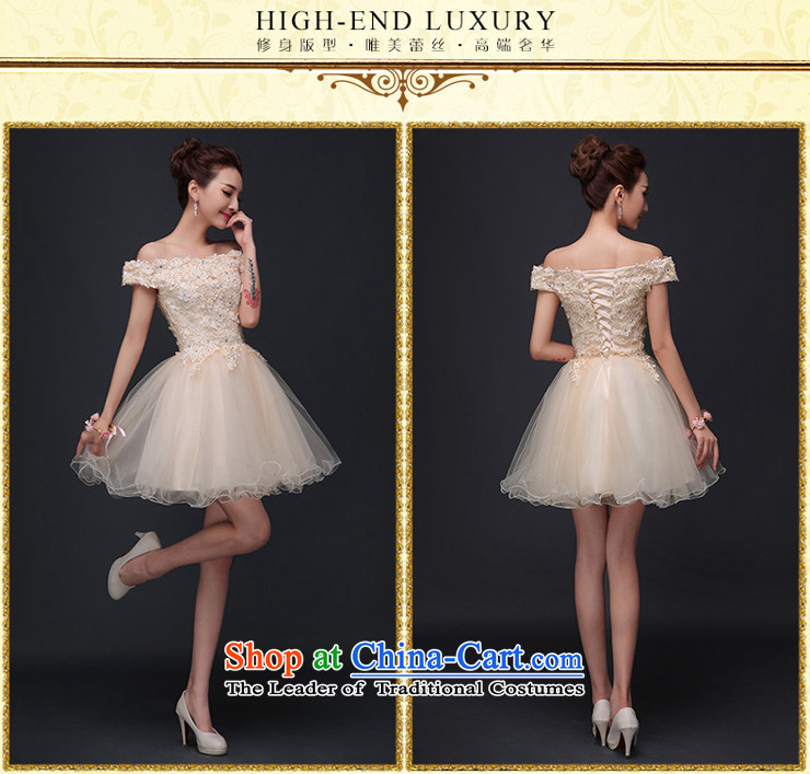 In spring and summer 2015 new bridesmaid small dress the word skirt short, bows to shoulder the girl evening performances wedding dress pleasant bride champagne color A S picture, prices, brand platters! The elections are supplied in the national character of distribution, so action, buy now enjoy more preferential! As soon as possible.