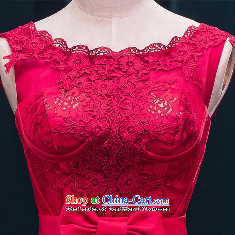 Time Syrian Red Dress 2015 Autumn marriages bridesmaid dress wedding dresses new small short) bows services fall evening dresses women in red , L, Syria has been pressed time shopping on the Internet