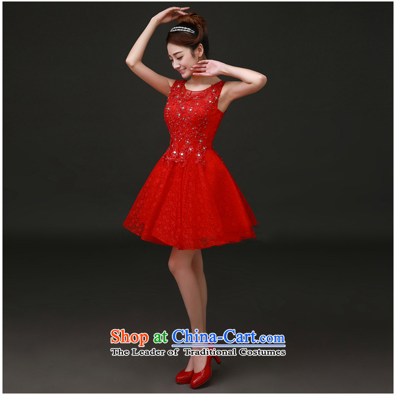 The first white into about pink red bridesmaid dress summer bridesmaid to preside over small dress banquet evening dresses brides marriage bows services 2015 Red XL, white first into about shopping on the Internet has been pressed.