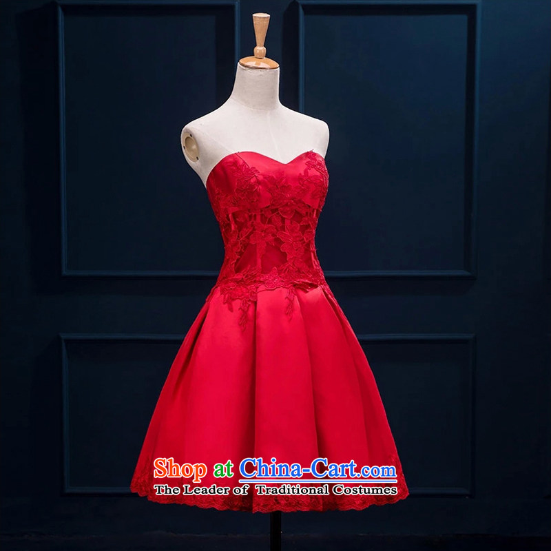 Time Syrian brides fall/winter 2015 new small dress fluoroscopy anointed chest video thin lace bows to red short of marriage to door short skirts thick red XL, time of Syria has been pressed shopping on the Internet