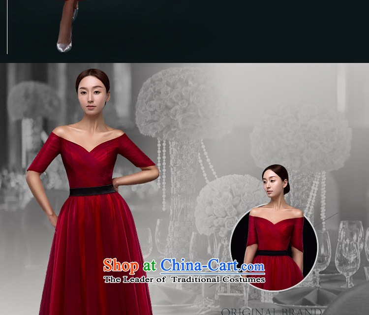 Hillo Lisa (bows in bride XILUOSHA) cuff marriage in small dress long banquet evening dresses 2015 new booking wedding-dress Summer Wine red L picture, prices, brand platters! The elections are supplied in the national character of distribution, so action, buy now enjoy more preferential! As soon as possible.