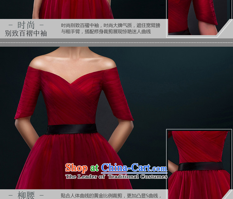 Hillo Lisa (bows in bride XILUOSHA) cuff marriage in small dress long banquet evening dresses 2015 new booking wedding-dress Summer Wine red L picture, prices, brand platters! The elections are supplied in the national character of distribution, so action, buy now enjoy more preferential! As soon as possible.