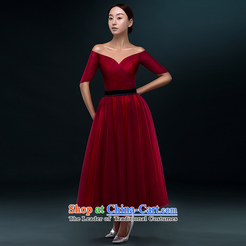Hillo Lisa (bows in bride XILUOSHA) cuff marriage in small dress long banquet evening dresses 2015 new booking wedding-dress Summer Wine red , L HILLO Lisa (XILUOSHA) , , , shopping on the Internet