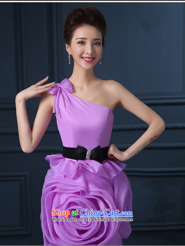 Bridesmaid dress Summer 2015 new shoulder larger video thin short of marriages banquet dinner dress will preside over the purple S Suzhou shipment picture, prices, brand platters! The elections are supplied in the national character of distribution, so action, buy now enjoy more preferential! As soon as possible.