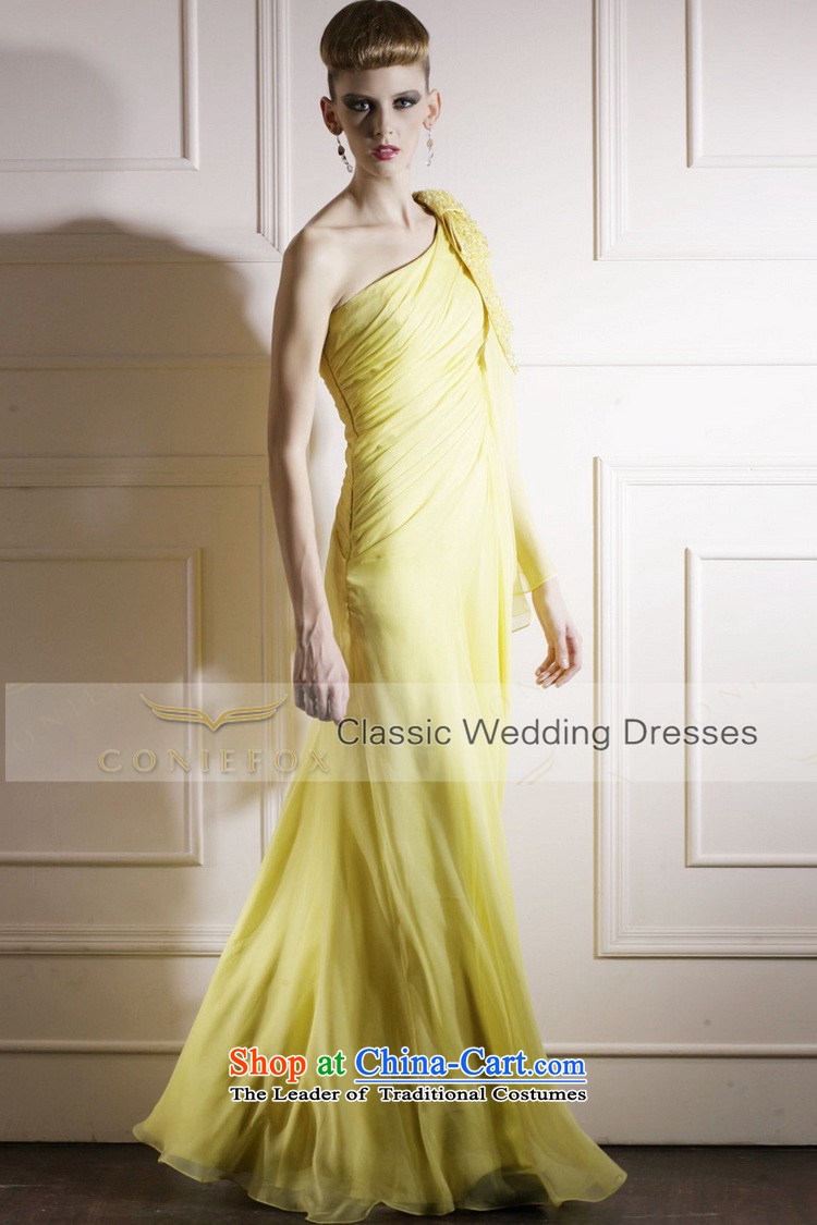 Creative Fox yellow with Beveled Shoulder cuff stage performance services under the auspices of the annual dress exhibition dress Sau San long red carpet dress elegant long skirt 80869 yellow S picture, prices, brand platters! The elections are supplied in the national character of distribution, so action, buy now enjoy more preferential! As soon as possible.