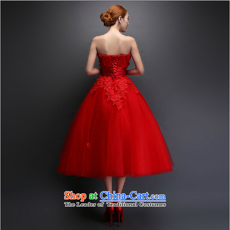 The Korean version of the new 2015 stylish Sau San dress marriages long drink service banquet moderator evening dresses summer RED M pure love bamboo yarn , , , shopping on the Internet