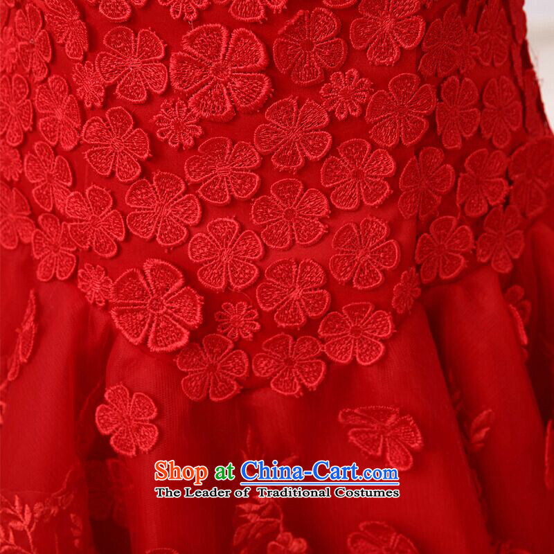 The first white into about banquet Evening Dress Short) Moderator dress girl brides bows services during the spring and autumn red lace annual small red dress XL, white first into about shopping on the Internet has been pressed.