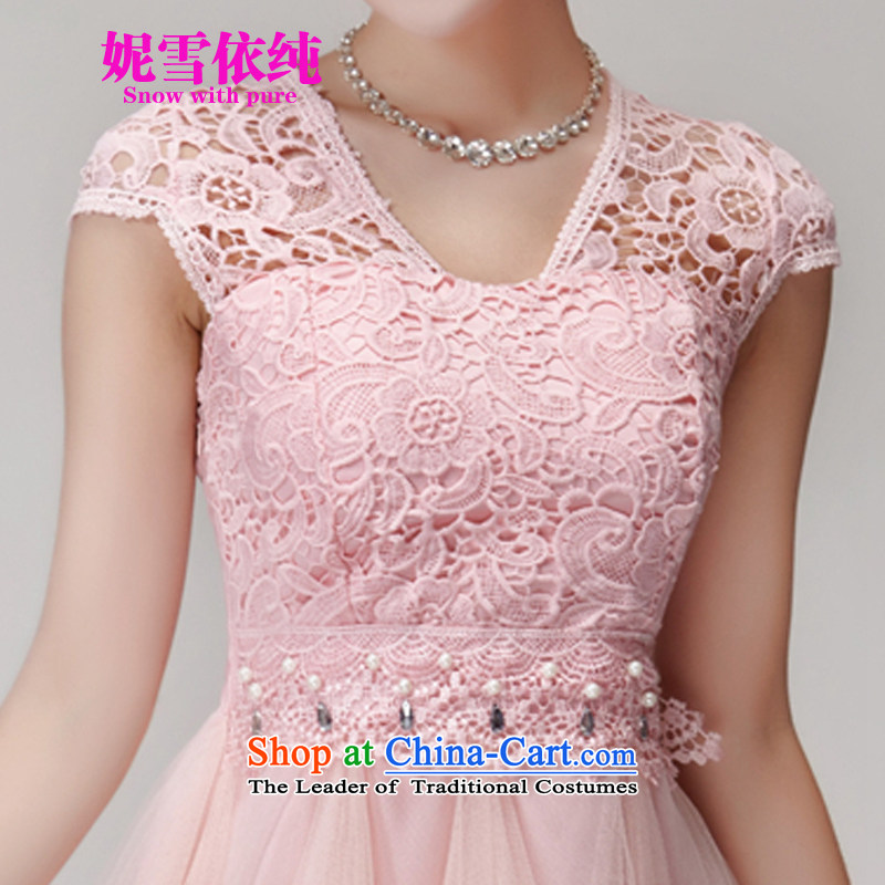 In accordance with the pure 2015 Connie snow summer lace hook spent manually staple Pearl Aristocratic women's dresses bon bon skirt temperament dress skirt 965 L, Connie snow in pink plain (SNOW WITH PURA) , , , shopping on the Internet