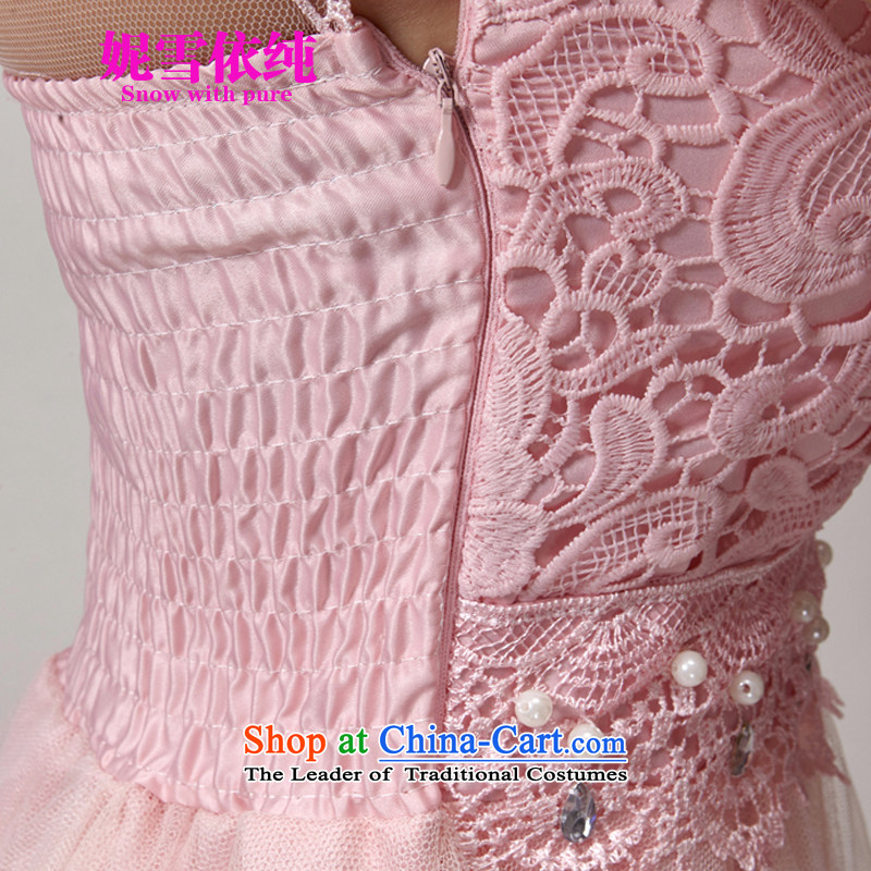 In accordance with the pure 2015 Connie snow summer lace hook spent manually staple Pearl Aristocratic women's dresses bon bon skirt temperament dress skirt 965 L, Connie snow in pink plain (SNOW WITH PURA) , , , shopping on the Internet