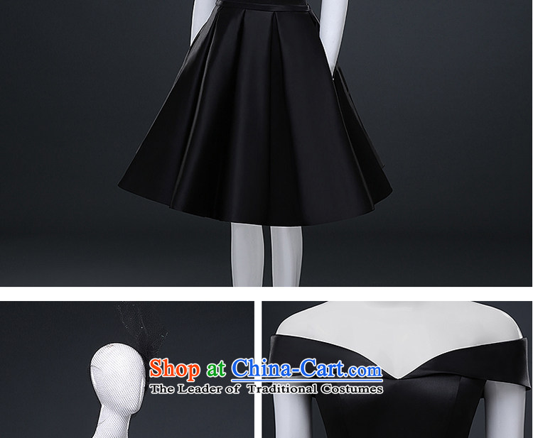 Hillo XILUOSHA) Lisa (a field shoulder evening dress satin black dress short of banquet summer gown, gathering small 2015 new black L picture, prices, brand platters! The elections are supplied in the national character of distribution, so action, buy now enjoy more preferential! As soon as possible.