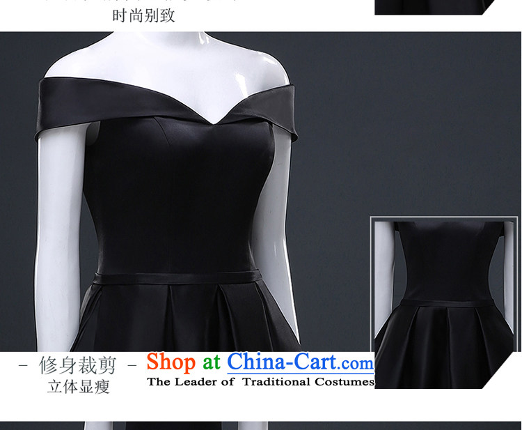 Hillo XILUOSHA) Lisa (a field shoulder evening dress satin black dress short of banquet summer gown, gathering small 2015 new black L picture, prices, brand platters! The elections are supplied in the national character of distribution, so action, buy now enjoy more preferential! As soon as possible.