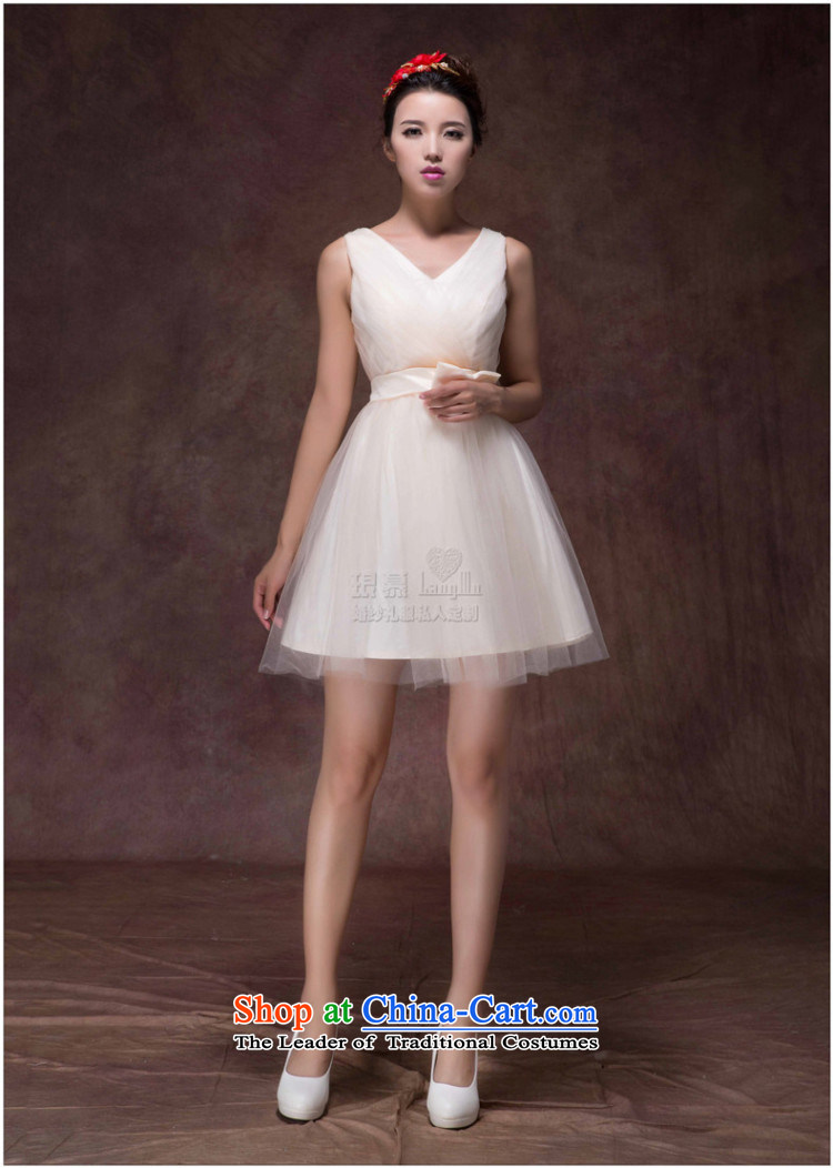 The new 2015 Luang wedding dress champagne color bows service, bridal dresses skirt Fashion zipper small bridesmaid dress champagne color high-end custom image, prices, brand platters! The elections are supplied in the national character of distribution, so action, buy now enjoy more preferential! As soon as possible.