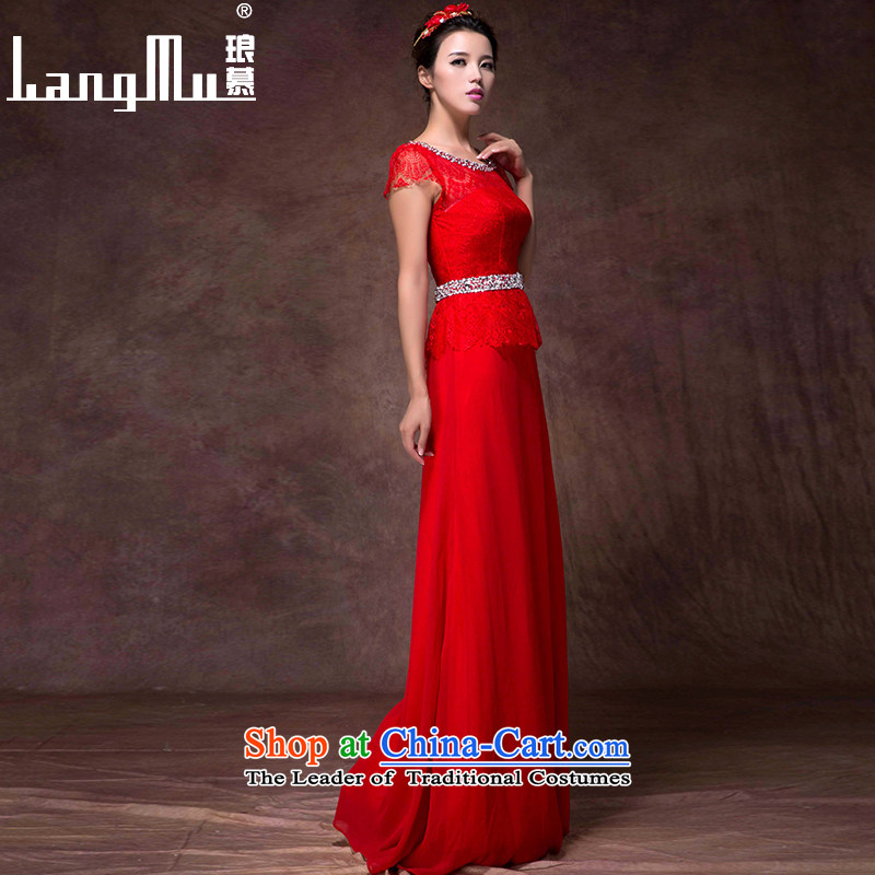 The new 2015 Luang wedding dress a field package version Korean short-sleeve shoulder lace Sau San video and slender, evening dress will China red high-end custom, Luang in , , , shopping on the Internet