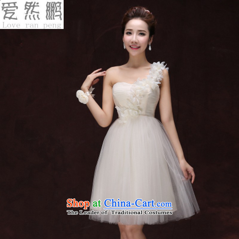 Love So Peng bridesmaid dress 2015 new champagne color bridesmaid sister skirt short of serving dinner evening dress small dress spring and summer ( E) , M, love so long Peng (AIRANPENG) , , , shopping on the Internet