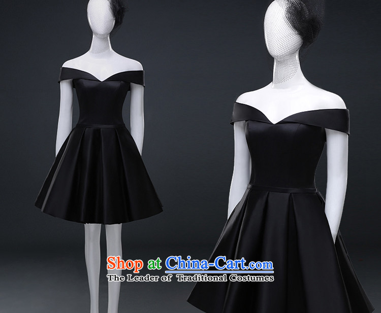 Hillo XILUOSHA) Lisa (Dress Short, 2015 New Word shoulder V-Neck stylish euro version banquet party stylish black dress summer small black XXL picture, prices, brand platters! The elections are supplied in the national character of distribution, so action, buy now enjoy more preferential! As soon as possible.