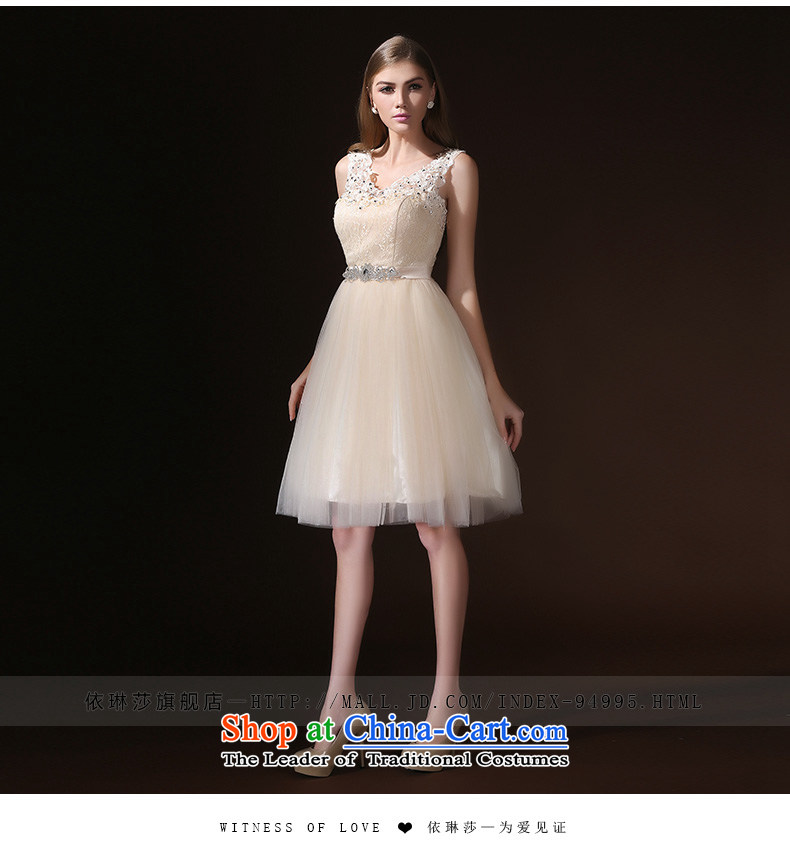 Toasting champagne bride services 2015 spring/summer short new stylish evening dress straps lace champagne sister skirt bridesmaid serving champagne color S picture, prices, brand platters! The elections are supplied in the national character of distribution, so action, buy now enjoy more preferential! As soon as possible.