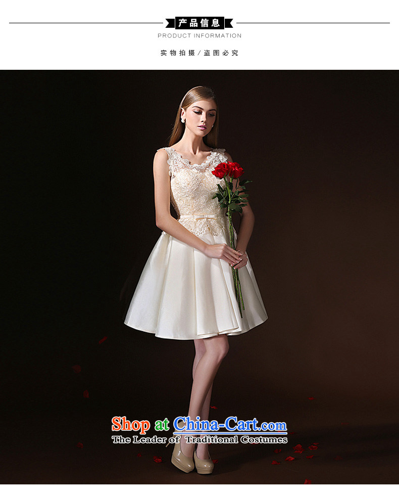 According to Lin Sha bride bows services evening dresses 2015 new summer short stylish wedding dress betrothal bridesmaid to skirt wedding champagne color S picture, prices, brand platters! The elections are supplied in the national character of distribution, so action, buy now enjoy more preferential! As soon as possible.