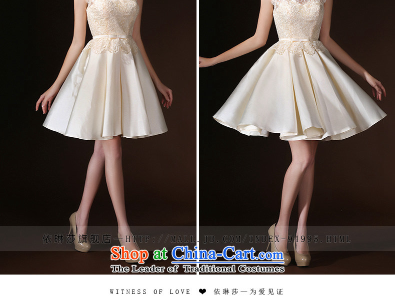 According to Lin Sha bride bows services evening dresses 2015 new summer short stylish wedding dress betrothal bridesmaid to skirt wedding champagne color S picture, prices, brand platters! The elections are supplied in the national character of distribution, so action, buy now enjoy more preferential! As soon as possible.