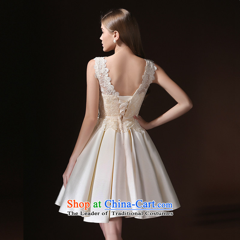 According to Lin Sha bride bows services evening dresses 2015 new summer short stylish wedding dress betrothal bridesmaid to skirt wedding champagne color S, according to Lin Sha , , , shopping on the Internet