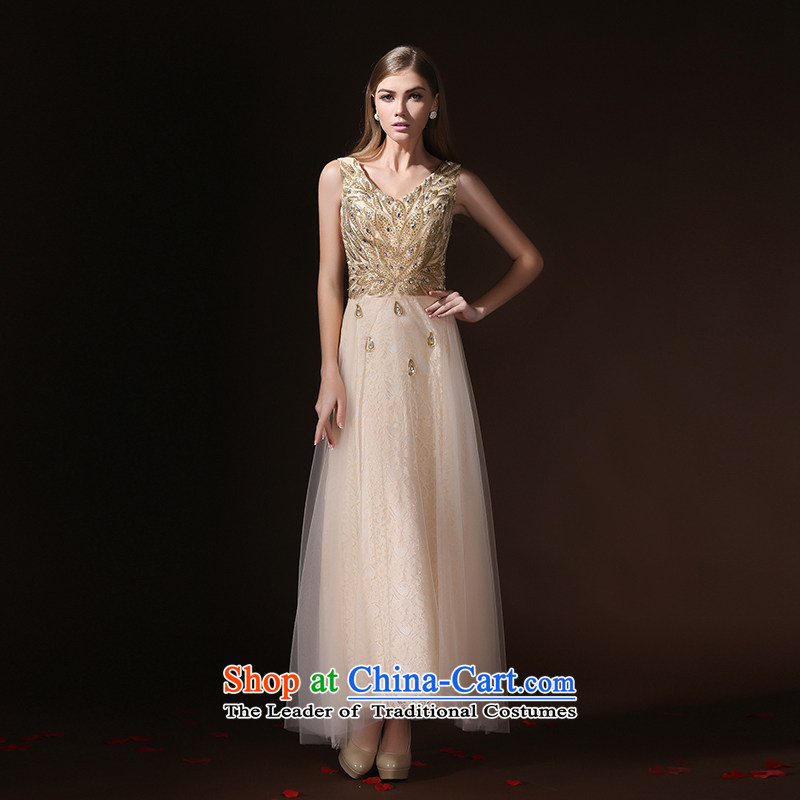 According to Lin Sha bridal dresses and stylish bridesmaid serving evening dresses champagne color Korean small dining dress spring long 2015 new champagne color according to Lin Sha.... XL, online shopping